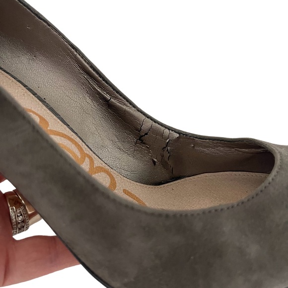 Sam Edelman Gray Suede Pumps with Ankle Strap and 4” Heels. Size 9.5 - Picture 7 of 10